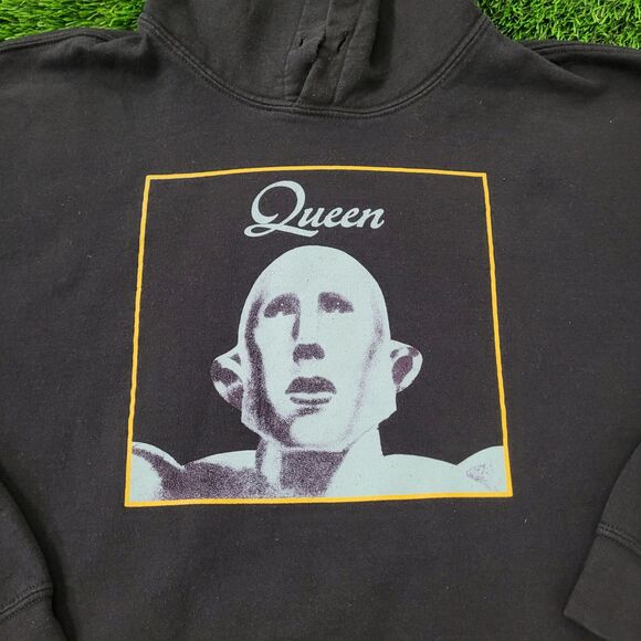 Queen Hoodie Large 24x25 Black We-Will-Rock-You - Picture 9 of 13